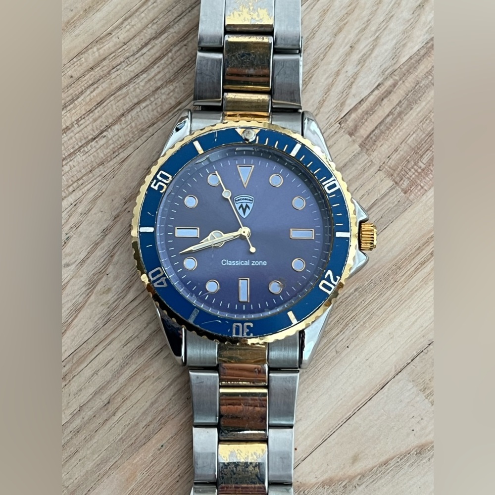 Micosum Men’s Watch Two atone Bracelet and Case Blue Dial